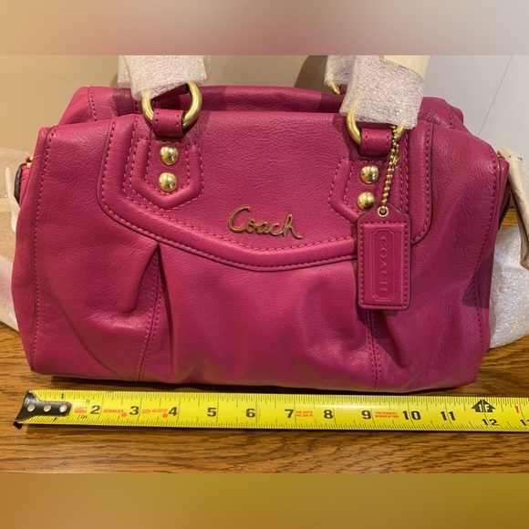 Coach Satchel Purse with removable shoulder strap. NWT 12x6x4-1/2 Magenta - Picture 6 of 14